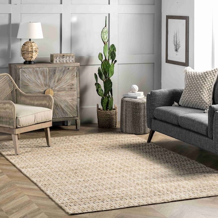 Nuloom Delaney Hand Woven Striped Jute Area Rug 4ft x 6ft ASBY02A-406